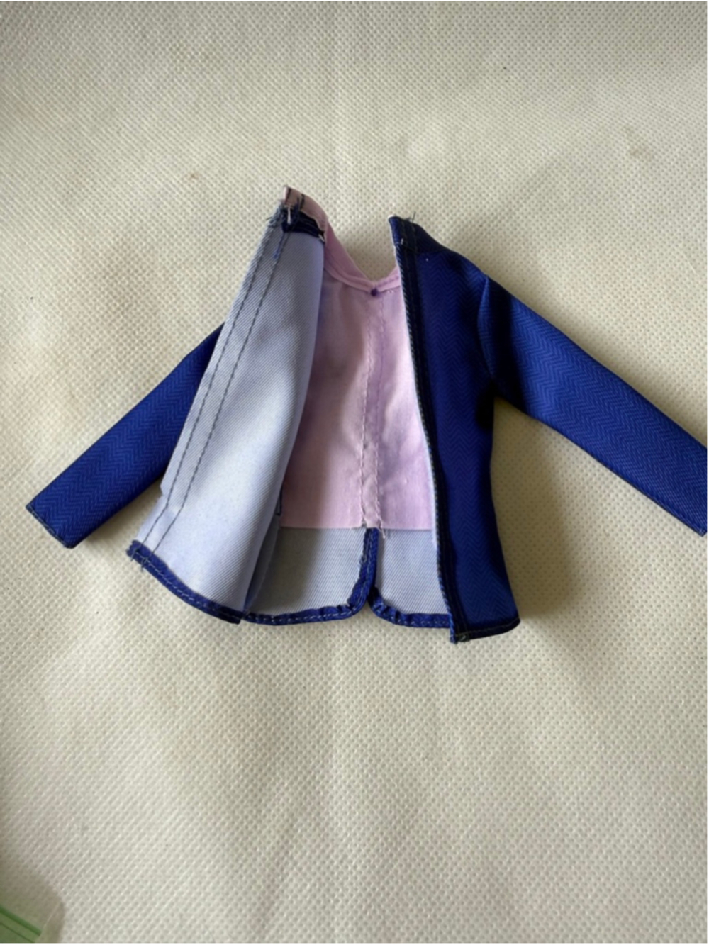 Barbie KEN Mattel Accessory Dress Shirt Bow Tie Blue Tuxedo Suit Jacket - Picture 4 of 4